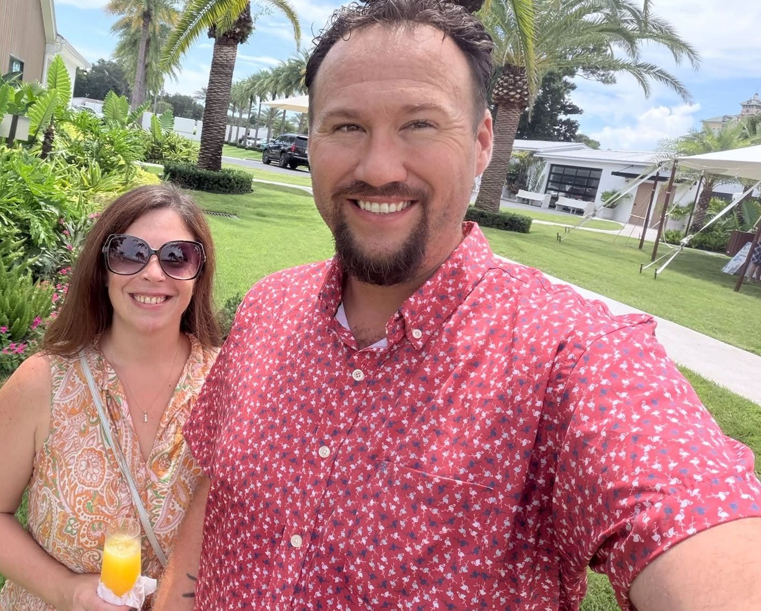 Schuyler Black with his wife Taylor outdoors in Fort Walton Beach.